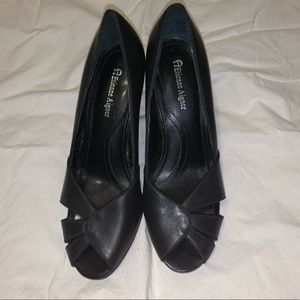 Black Etienne Aigner peep toe pumps size 8 1/2
